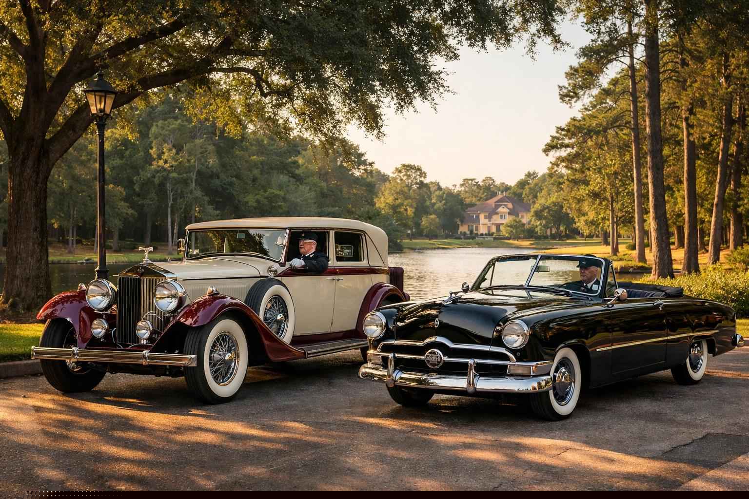 Antique Vehicles with Driver in Kingwood Texas