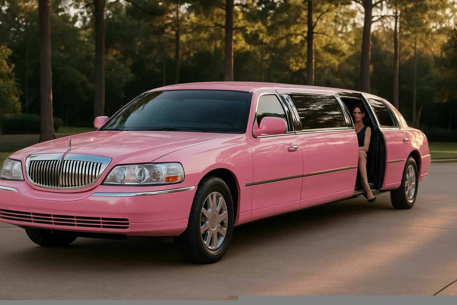 Best Pink Limo Rental in The Woodlands Texas