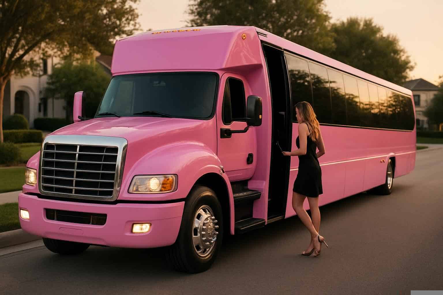 Best Pink Party Bus Rental in Missouri City Texas