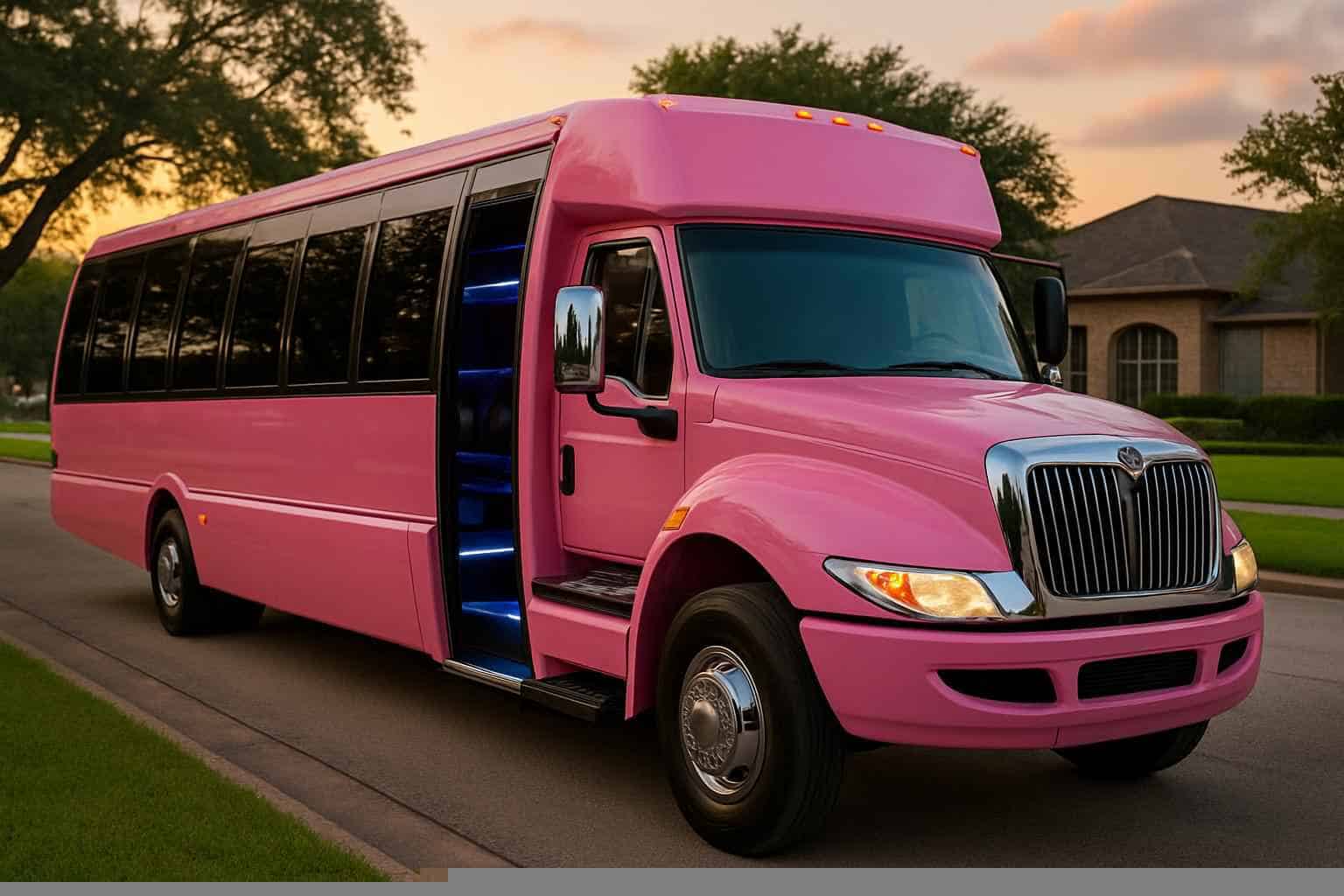 Best Pink Party Bus Rental in Pearland Texas