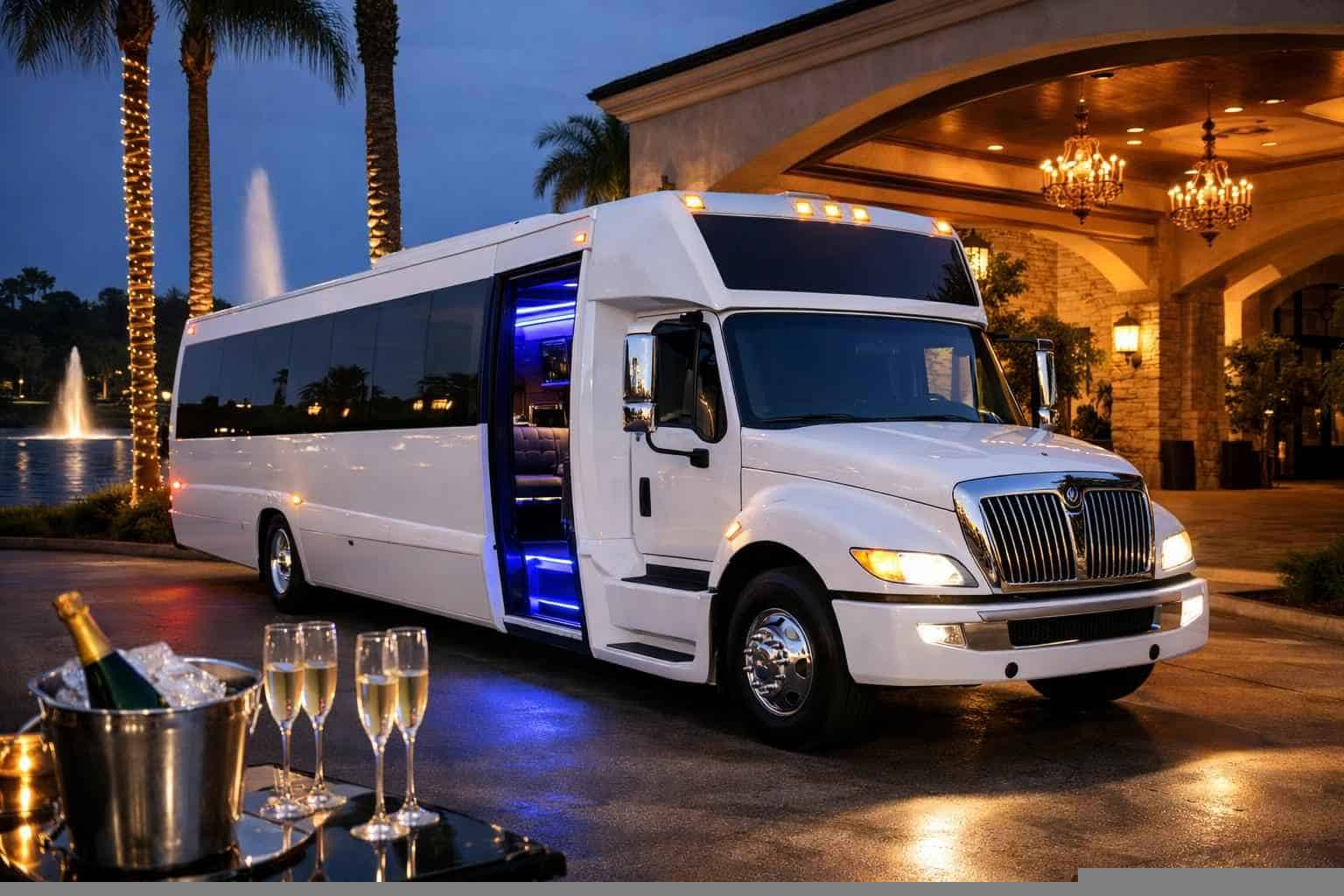 Best White Party Bus Rental in Humble Texas