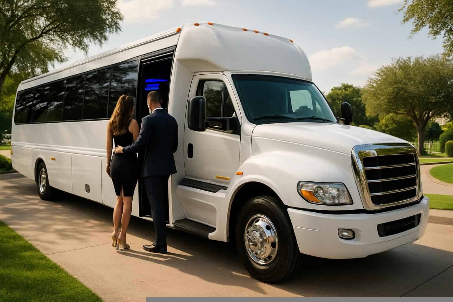 Best White Party Bus Rental in Missouri City Texas
