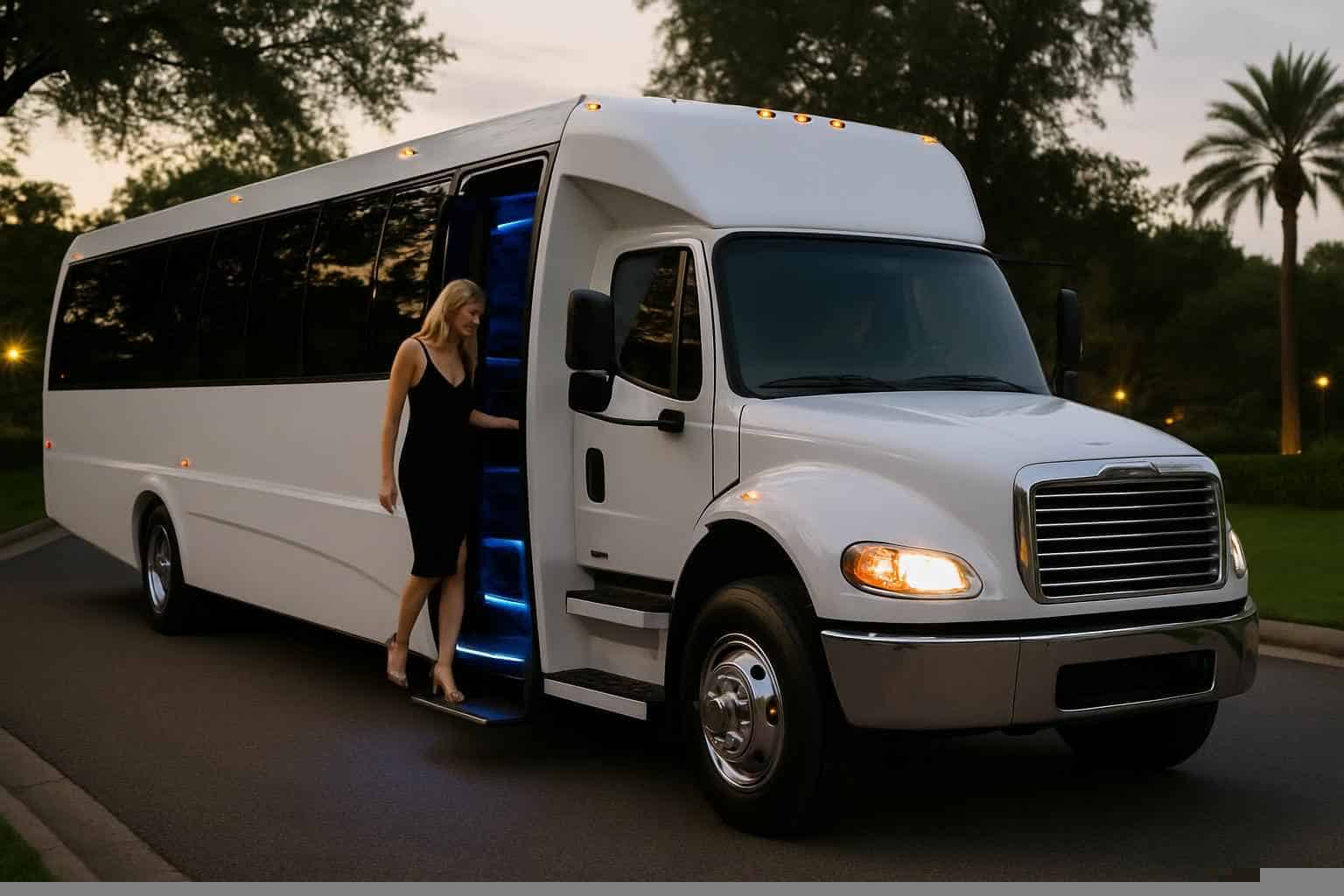 Best White Party Bus Rental in Pasadena Texas