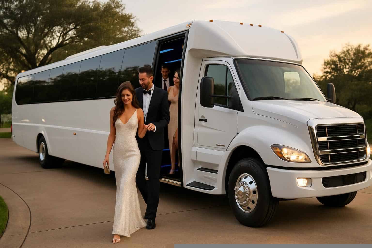 Best White Party Bus Rental in Pearland Texas