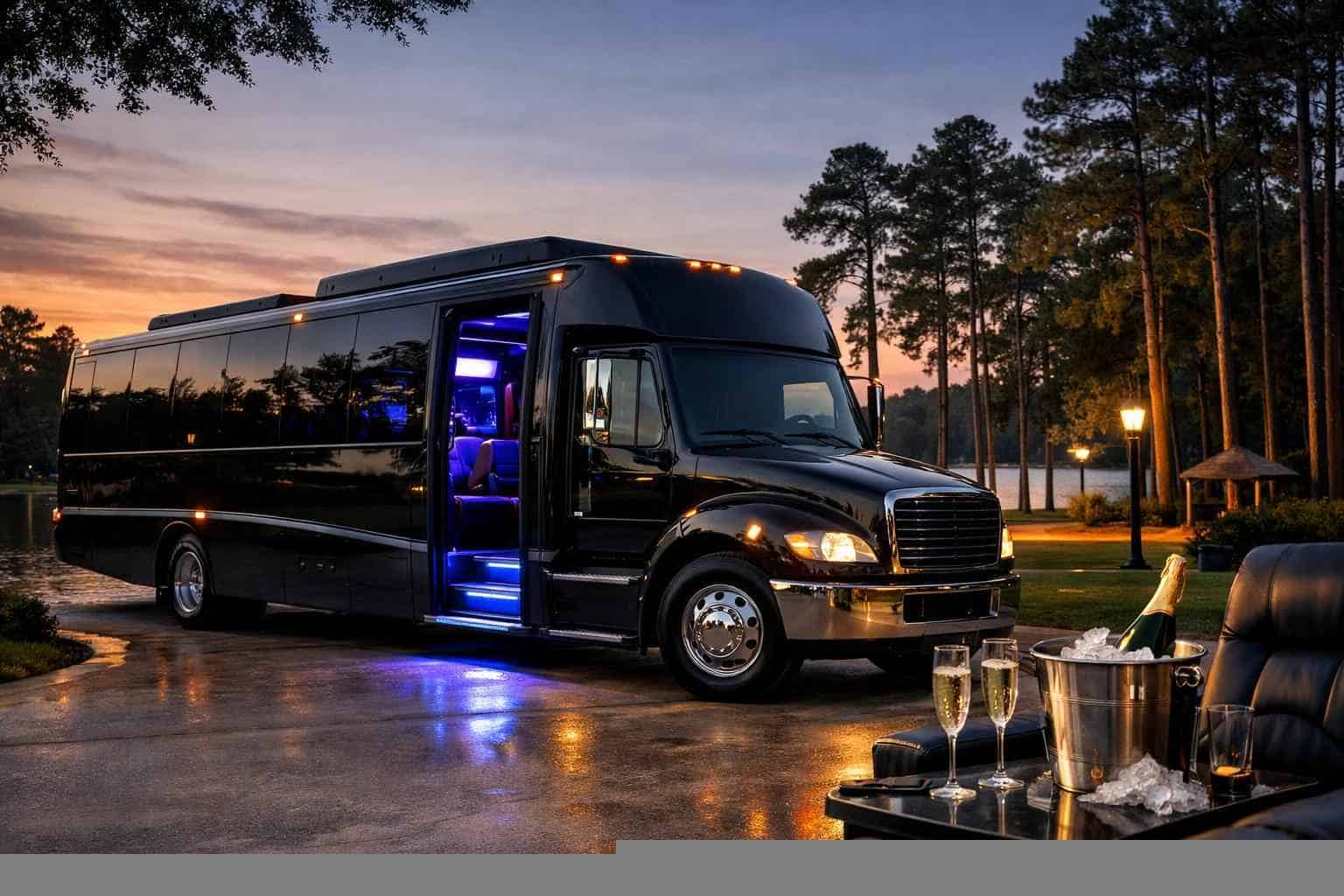 Black Party Bus Rental In Kingwood Texas