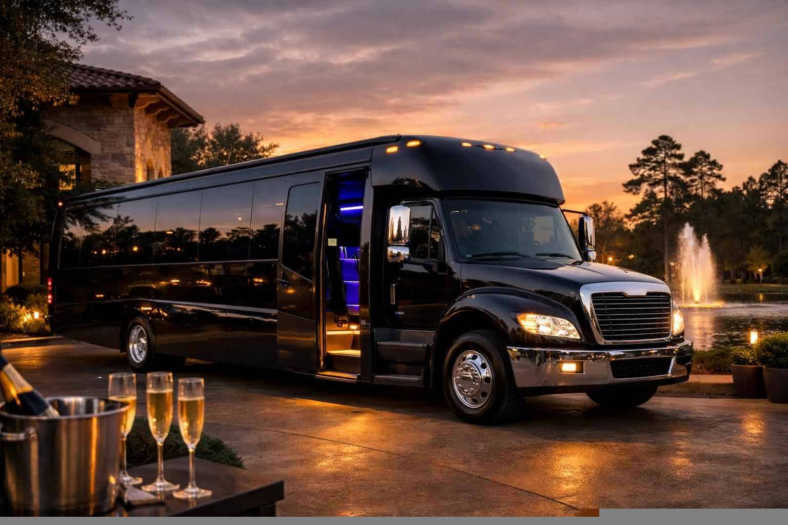 Black Party Bus Rental in Spring Texas
