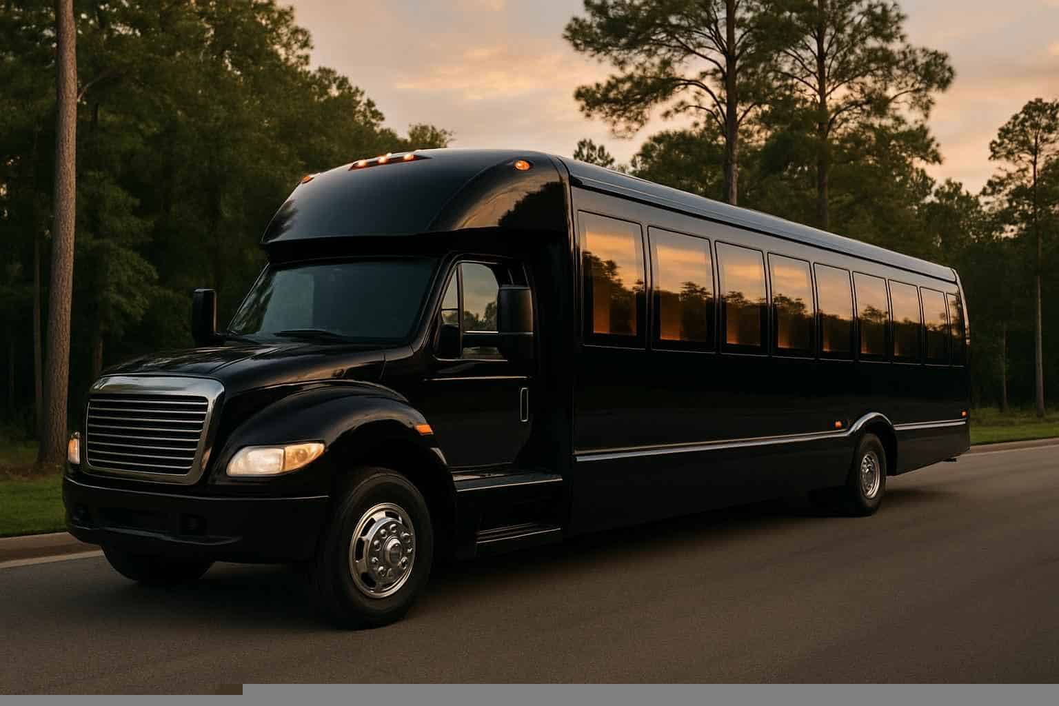 Black Party Bus Rental In The Woodlands Texas