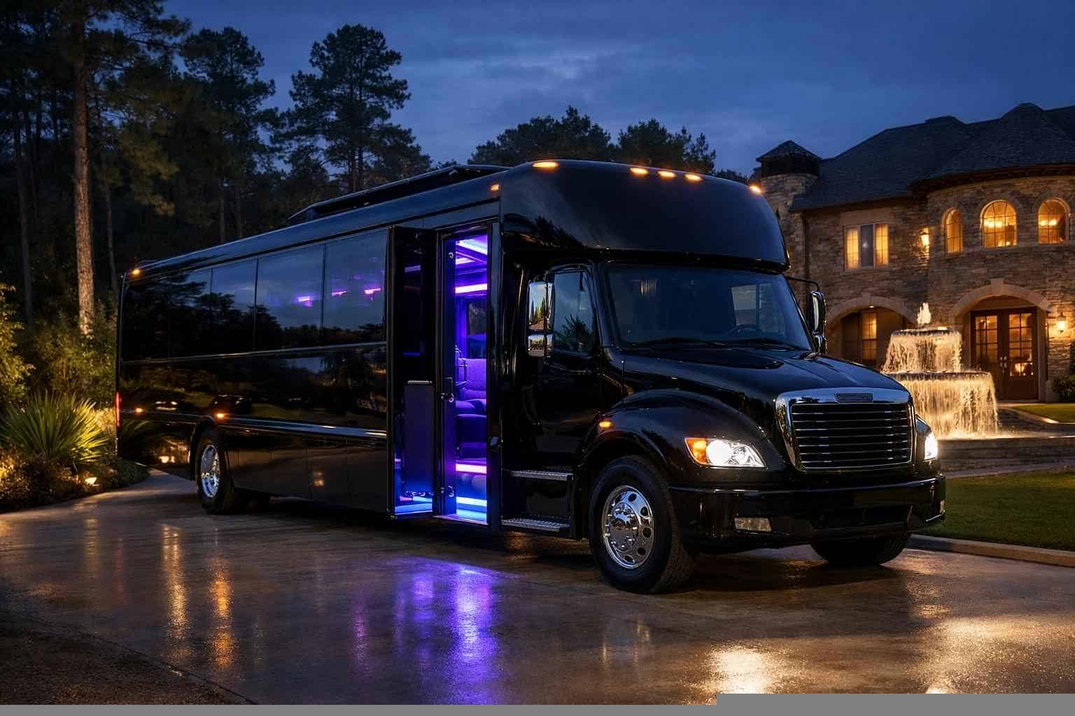 Black Party Bus Rental Kingwood TX