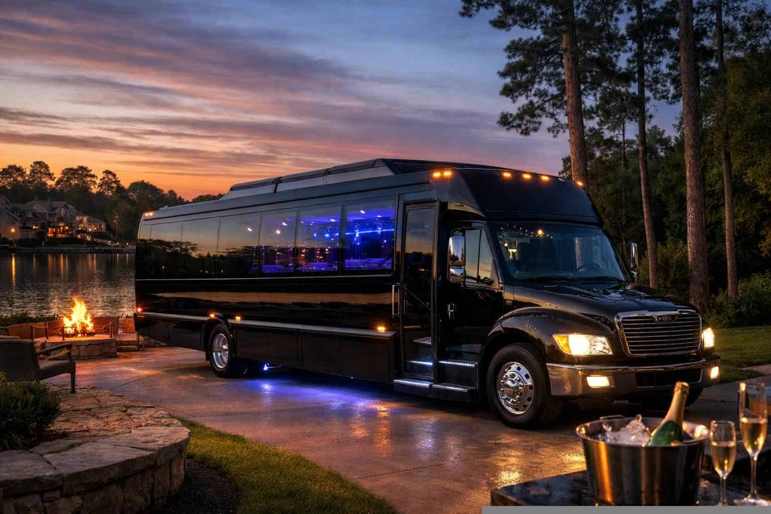 Black Party Bus Rental Near Me Spring TX