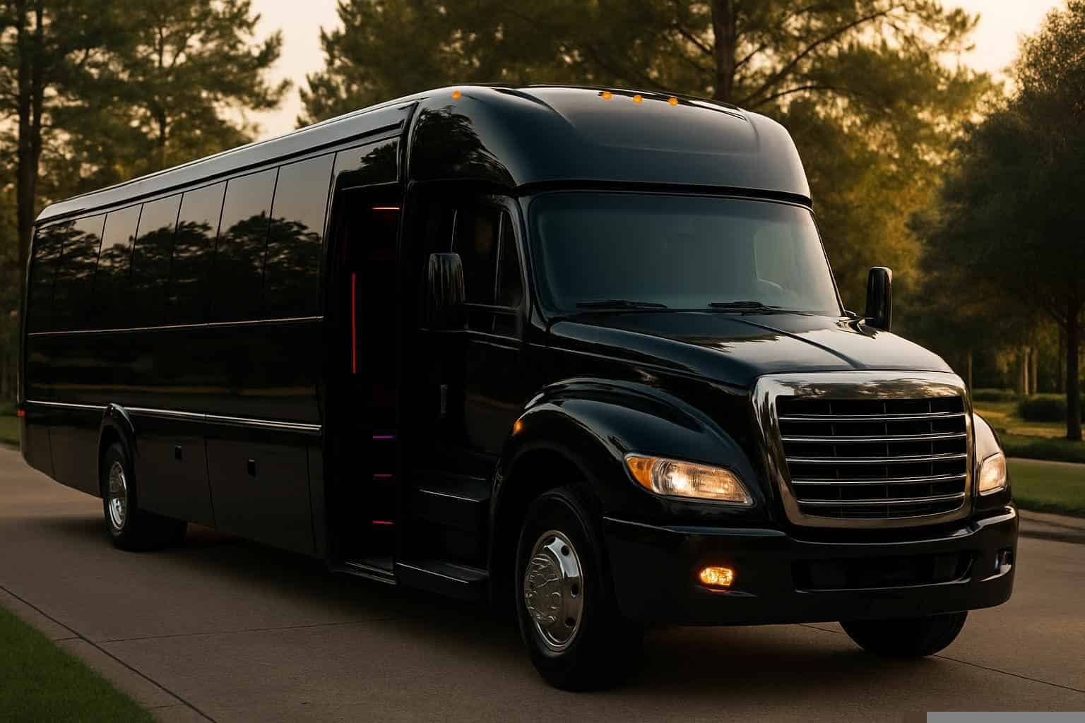 Black Party Bus Rental The Woodlands TX