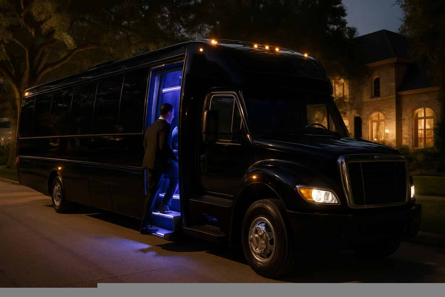 Black Party Bus Service The Woodlands TX