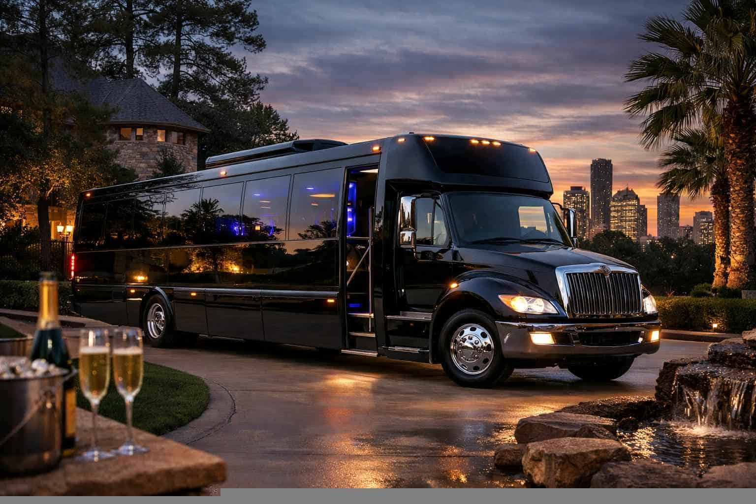 Black Party Buses in Spring Texas