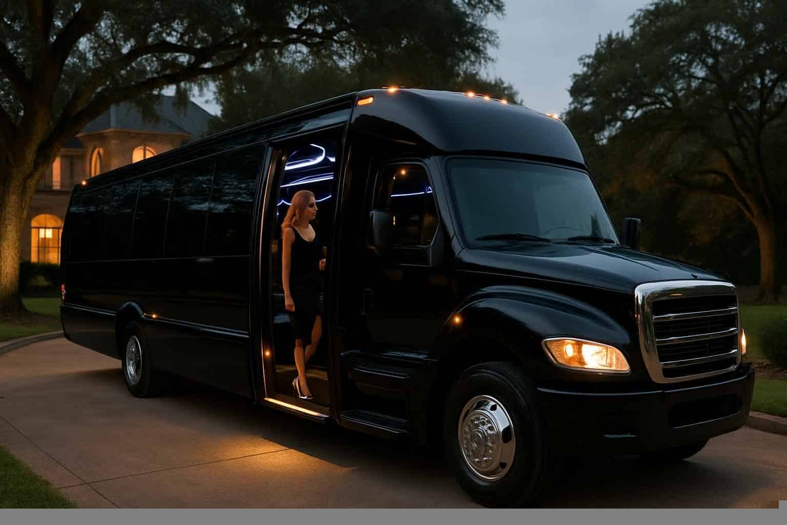 Conroe Texas Black Party Bus Rental