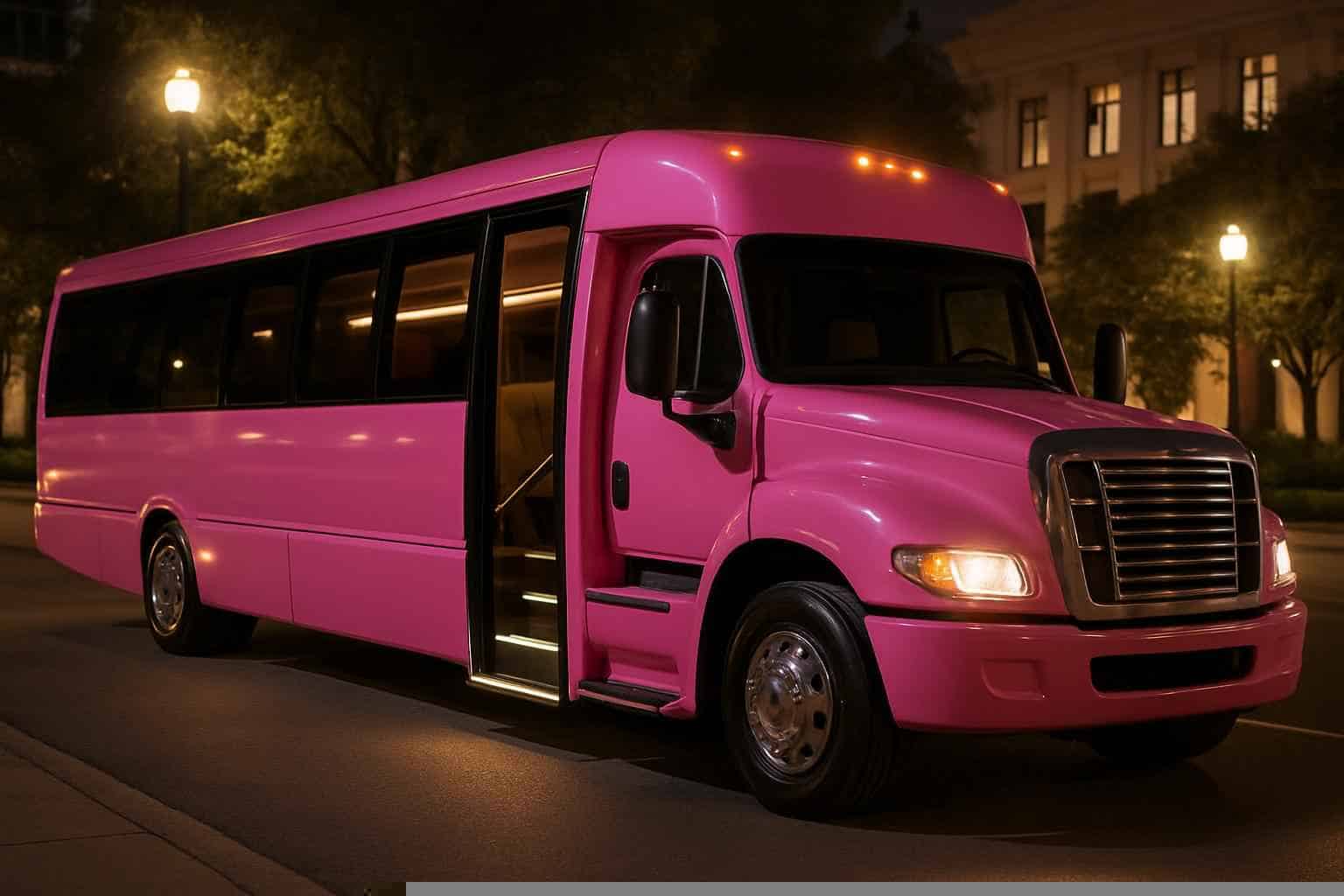Conroe Texas Pink Party Bus Rental