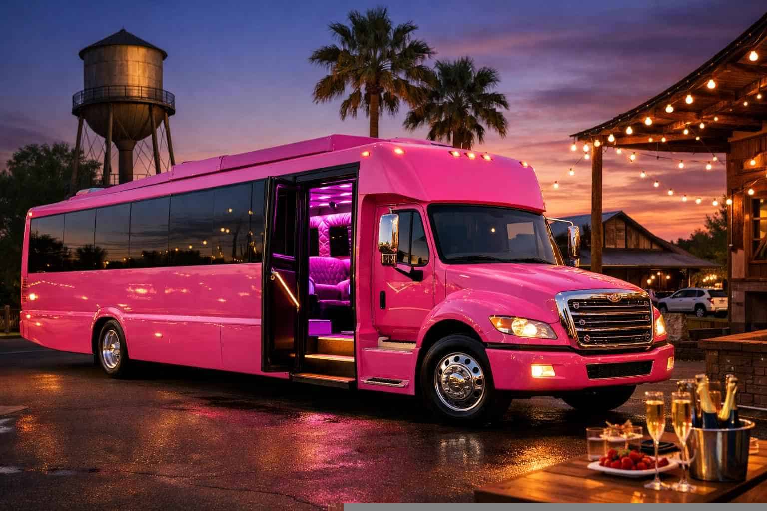 Humble Texas Pink Party Bus Rental