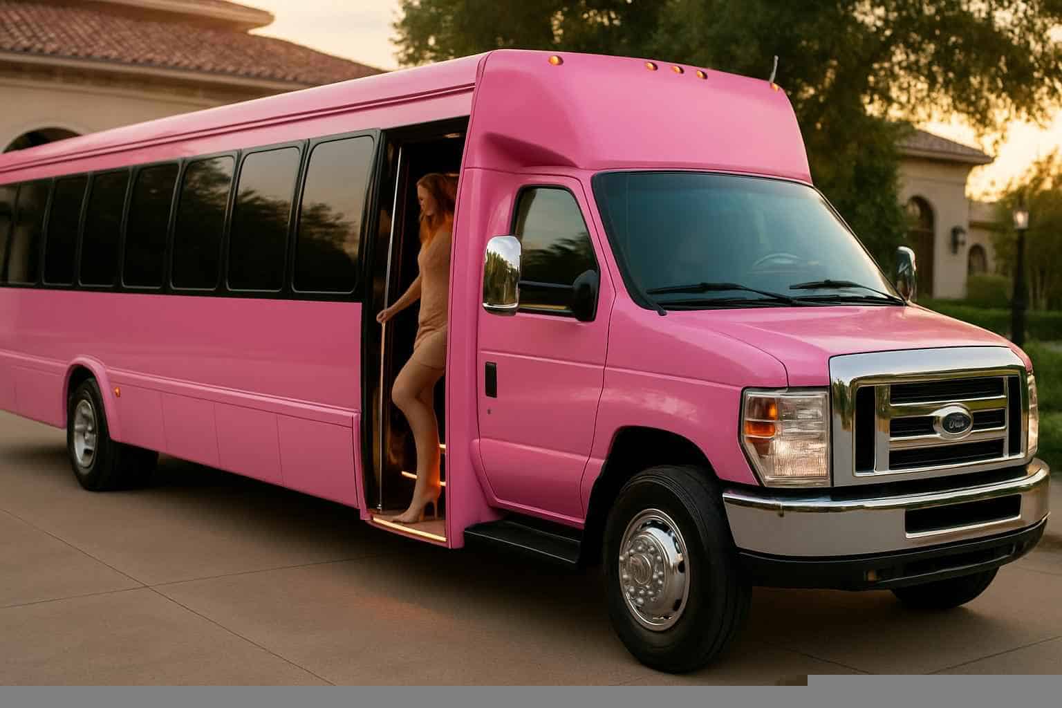 Katy Texas Pink Party Bus Rental