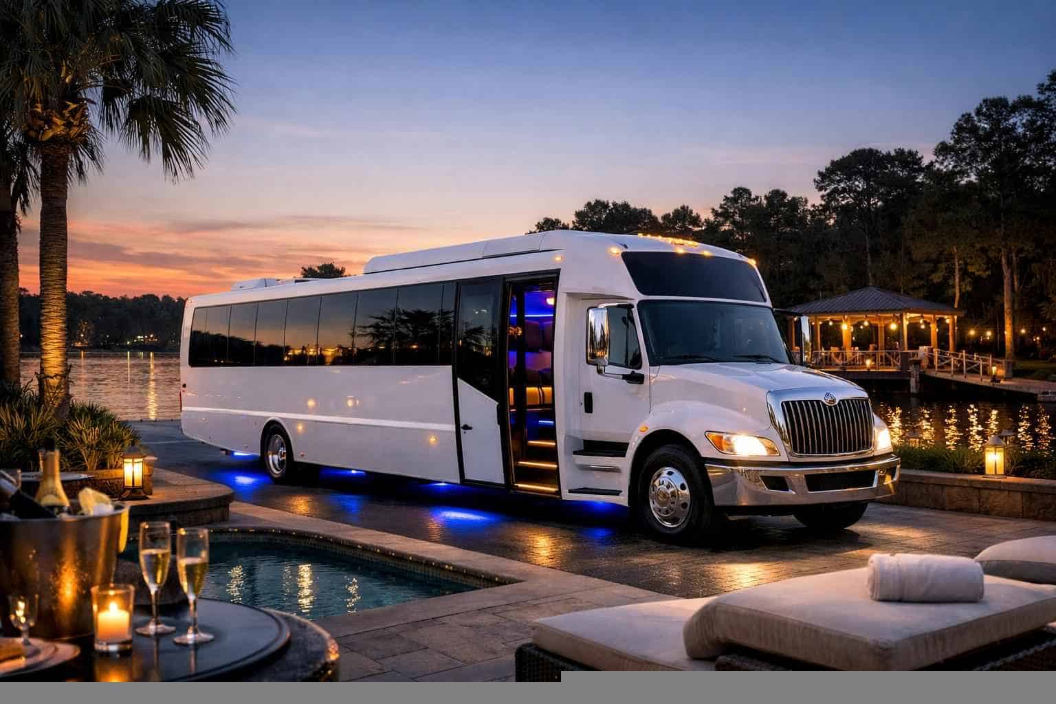 Kingwood Texas White Party Bus Rental