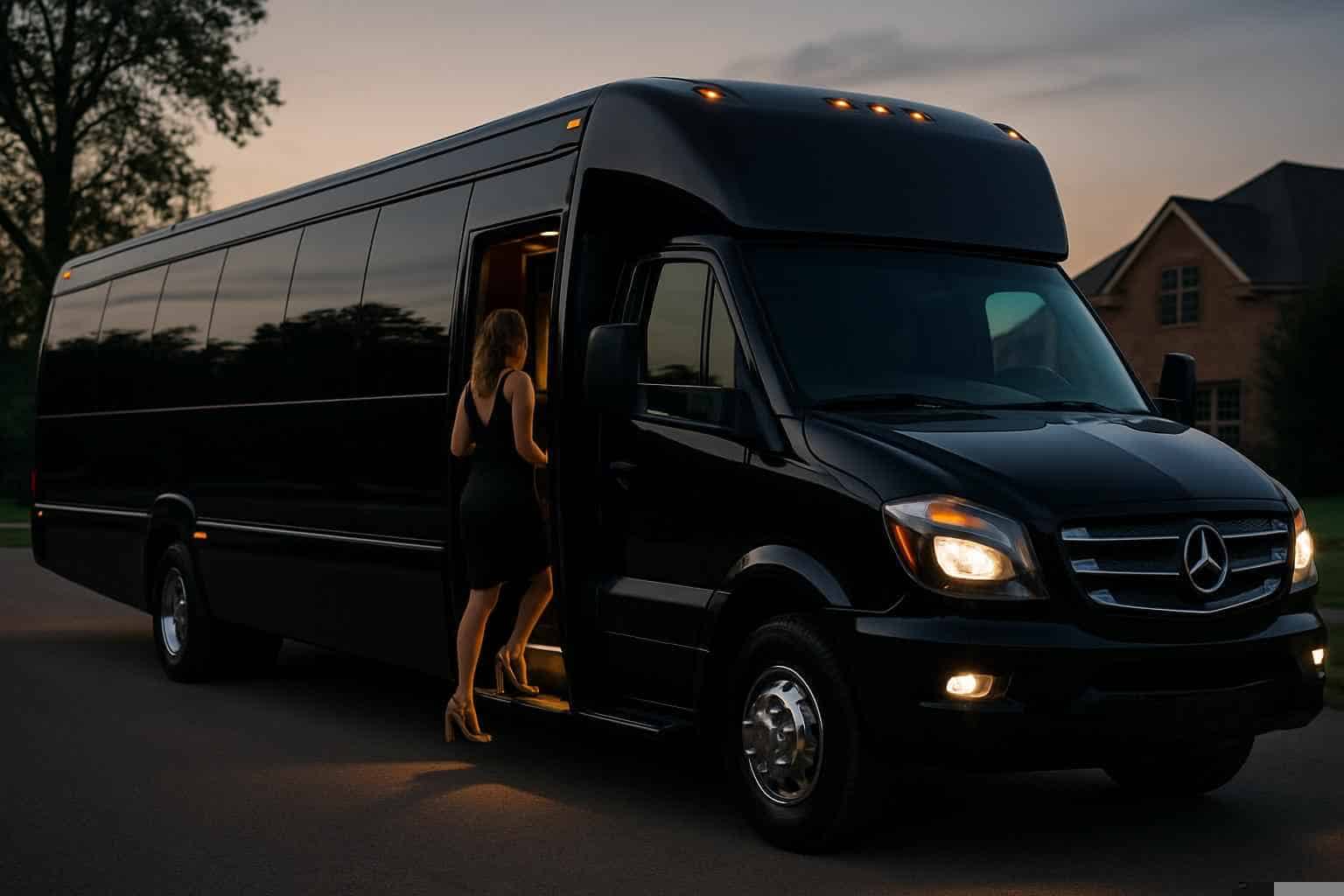 Luxury Black Party Bus Rental in Conroe Texas