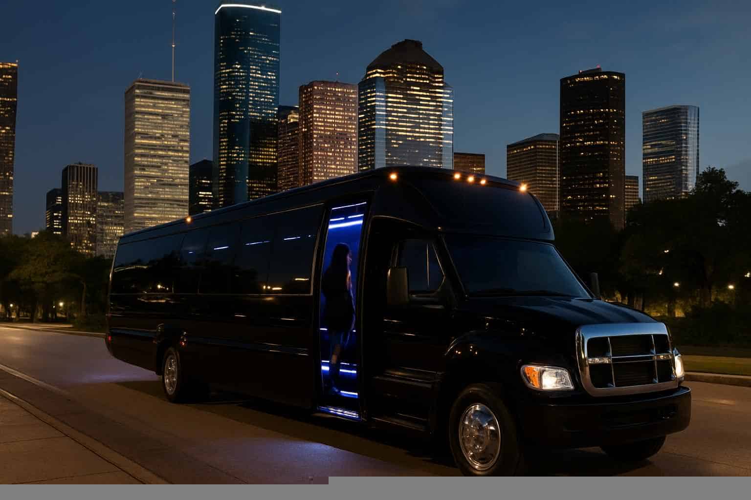 Luxury Black Party Bus Rental in Houston Texas