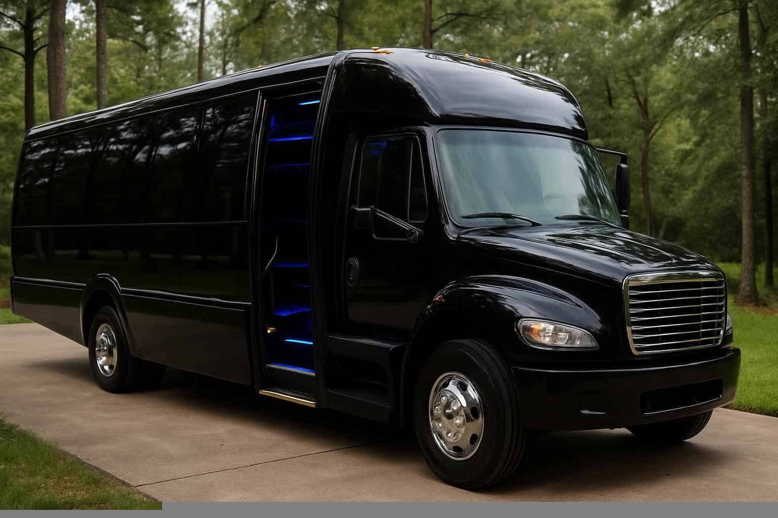 Luxury Black Party Bus Rental In The Woodlands Texas