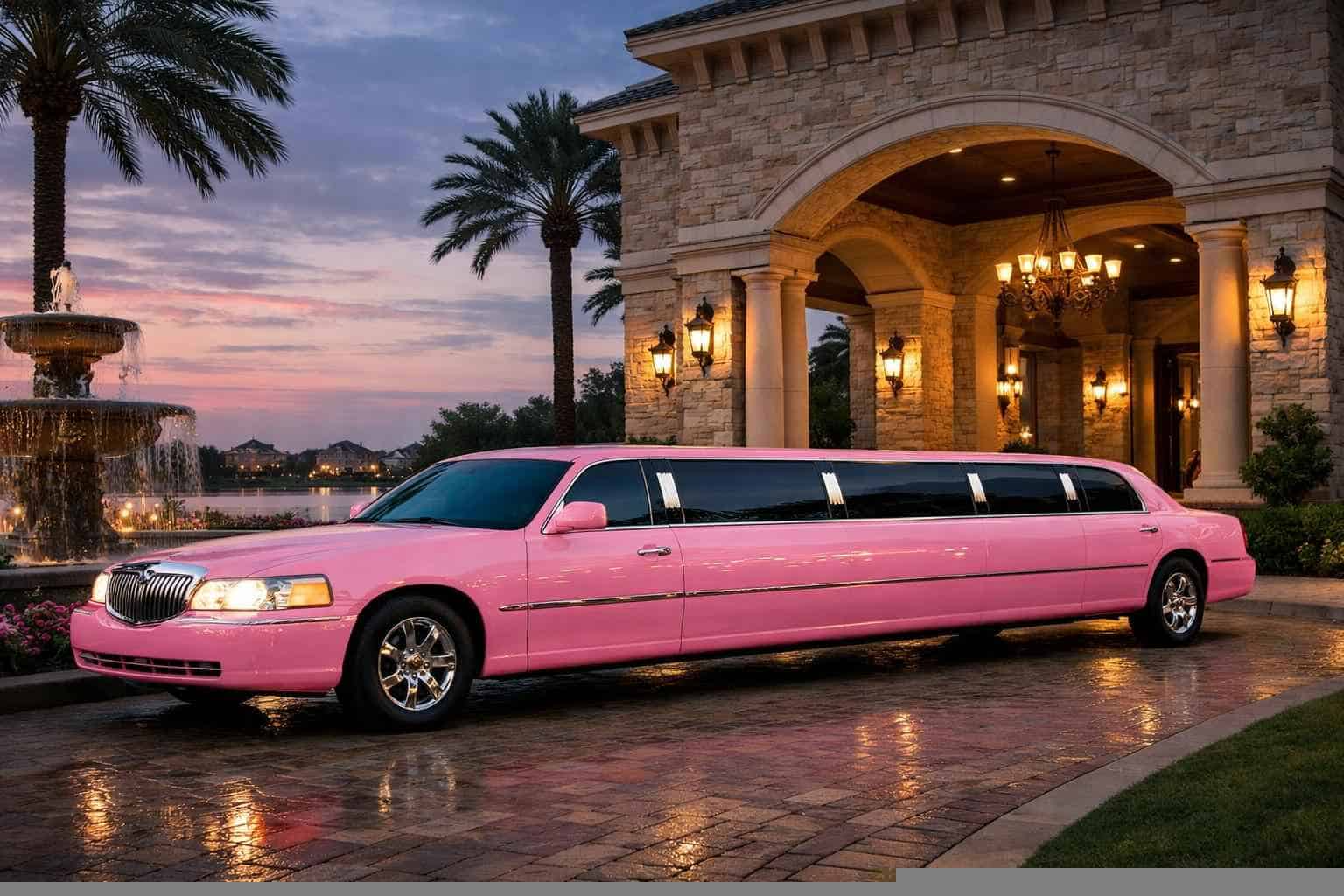 Luxury Pink Limo Rental in Cypress Texas