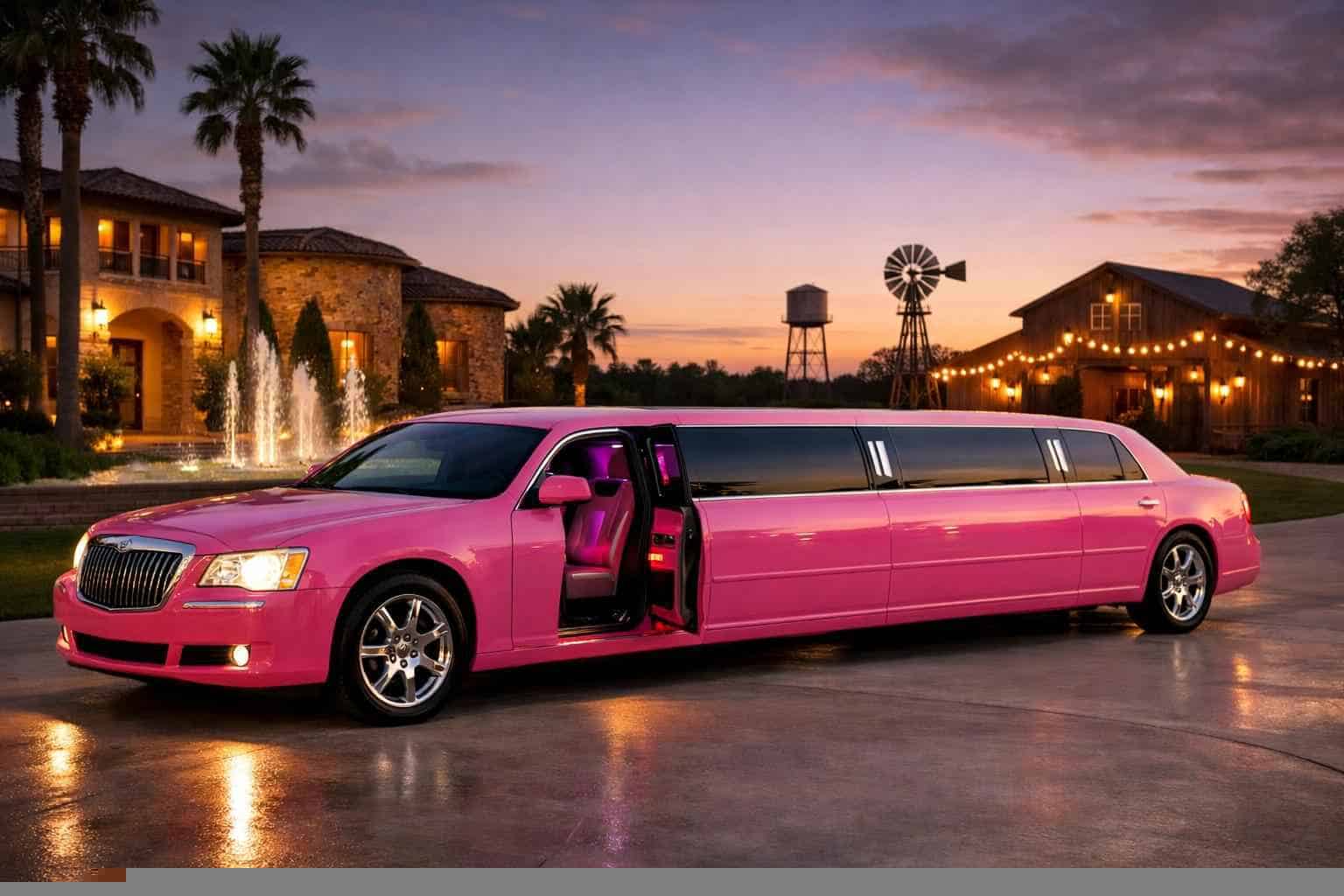 Luxury Pink Limo Rental in Humble Texas
