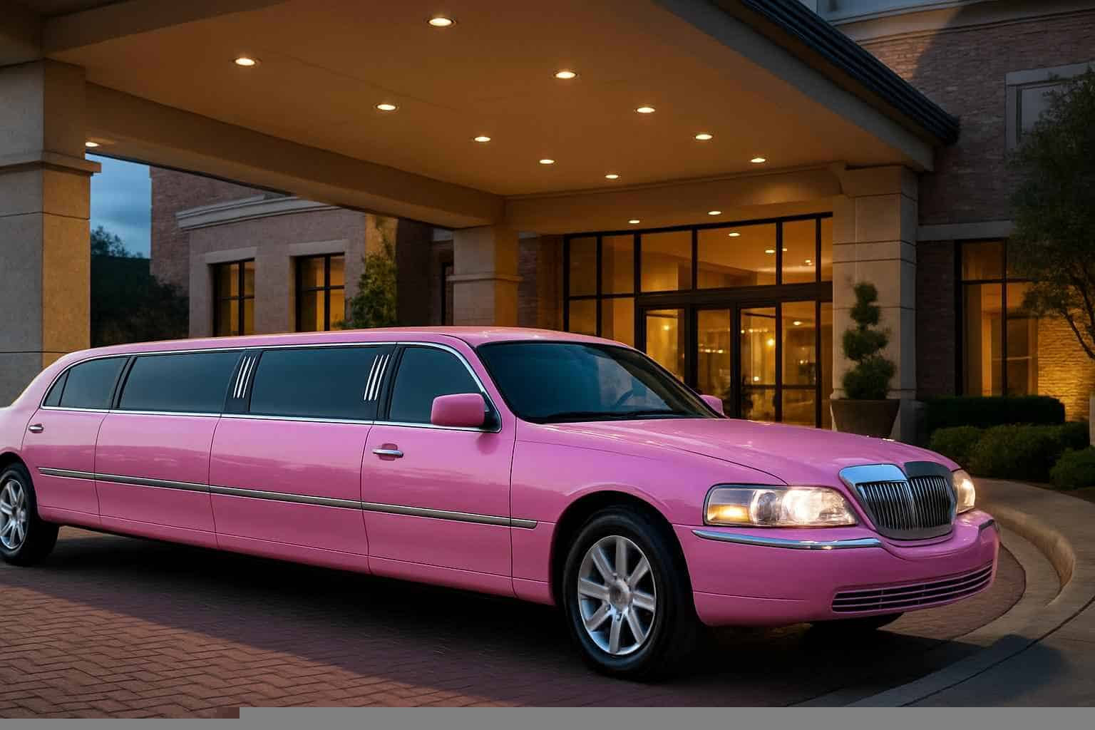 Luxury Pink Limo Rental in Katy Texas