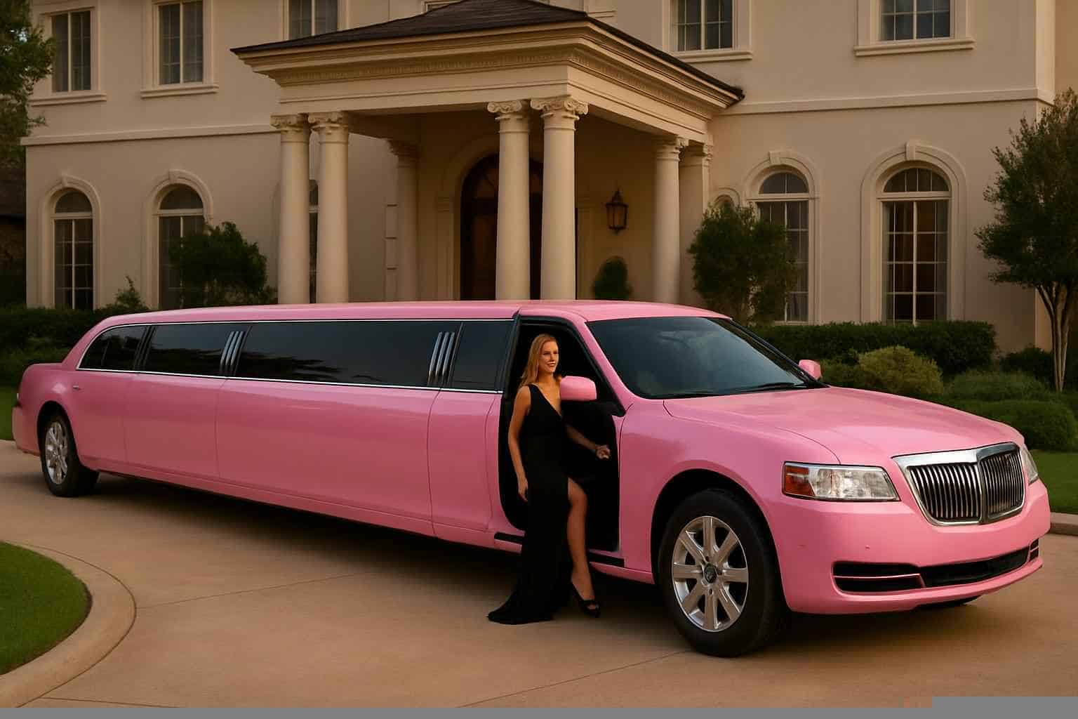 Luxury Pink Limo Rental in Pearland Texas