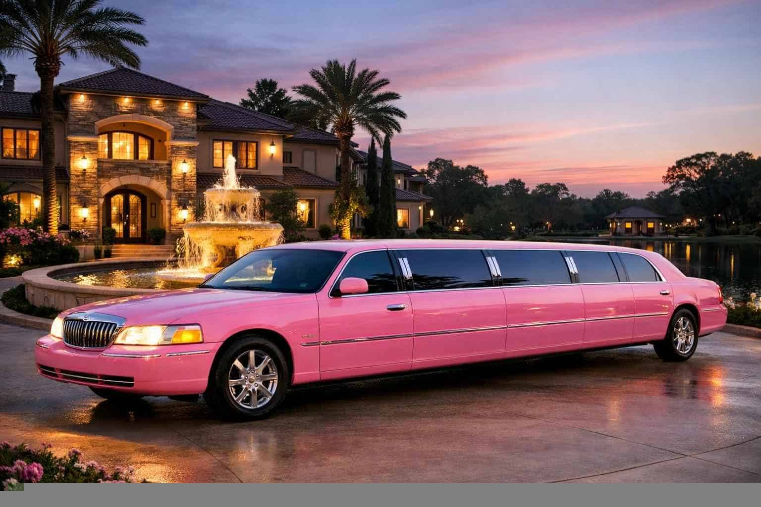 Luxury Pink Limo Rental in Spring Texas