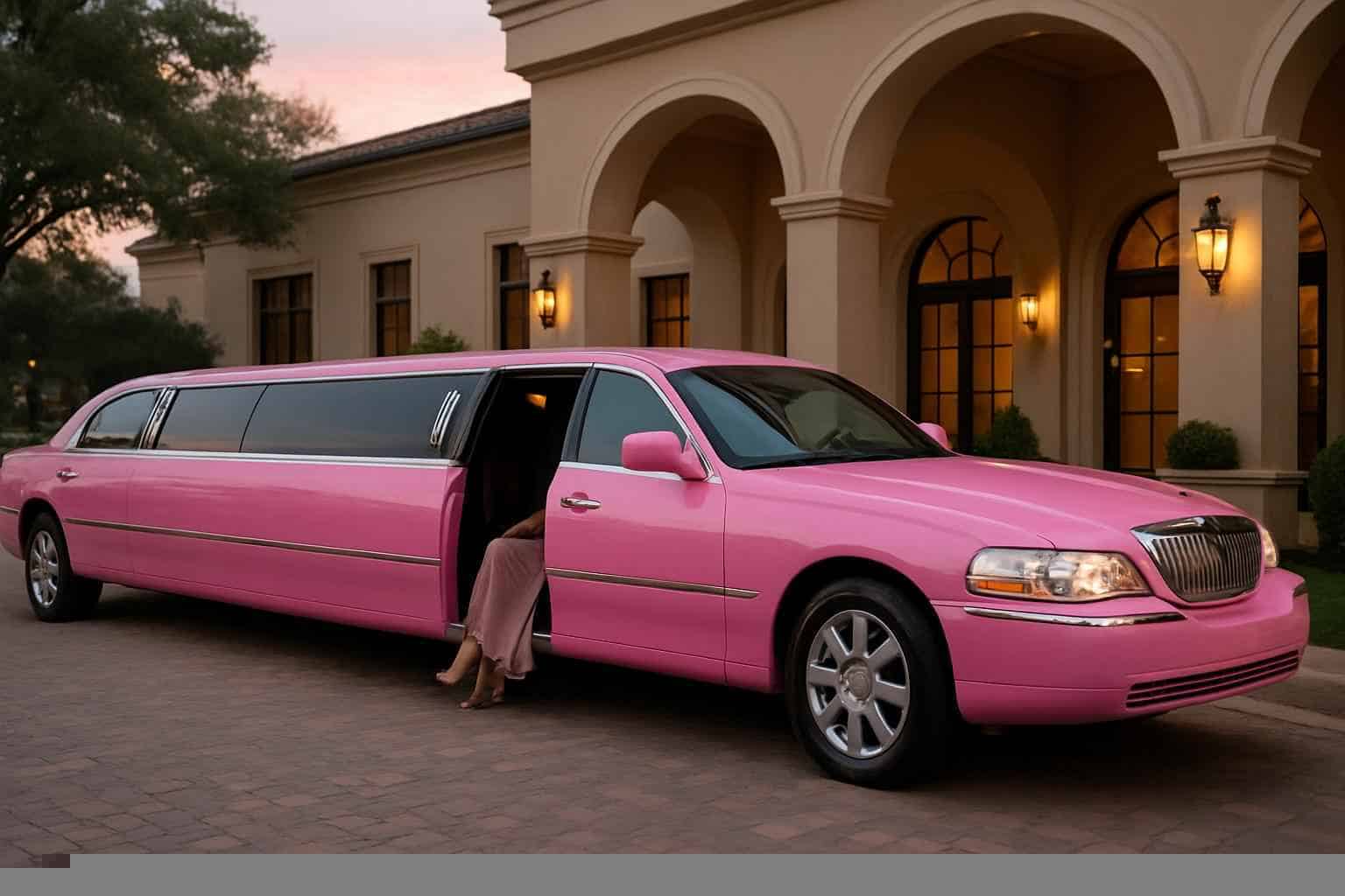 Luxury Pink Limo Rental in Sugar Land Texas