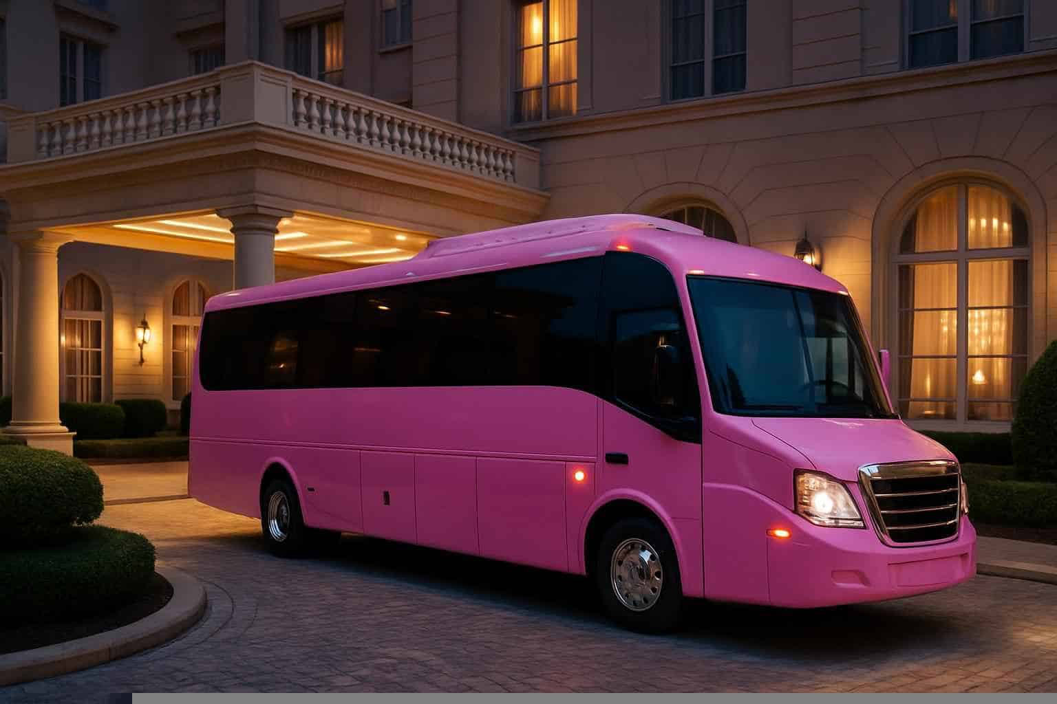 Luxury Pink Party Bus Rental in Missouri City Texas