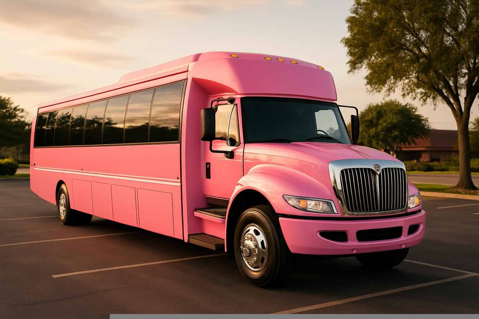 Luxury Pink Party Bus Rental in Pasadena Texas