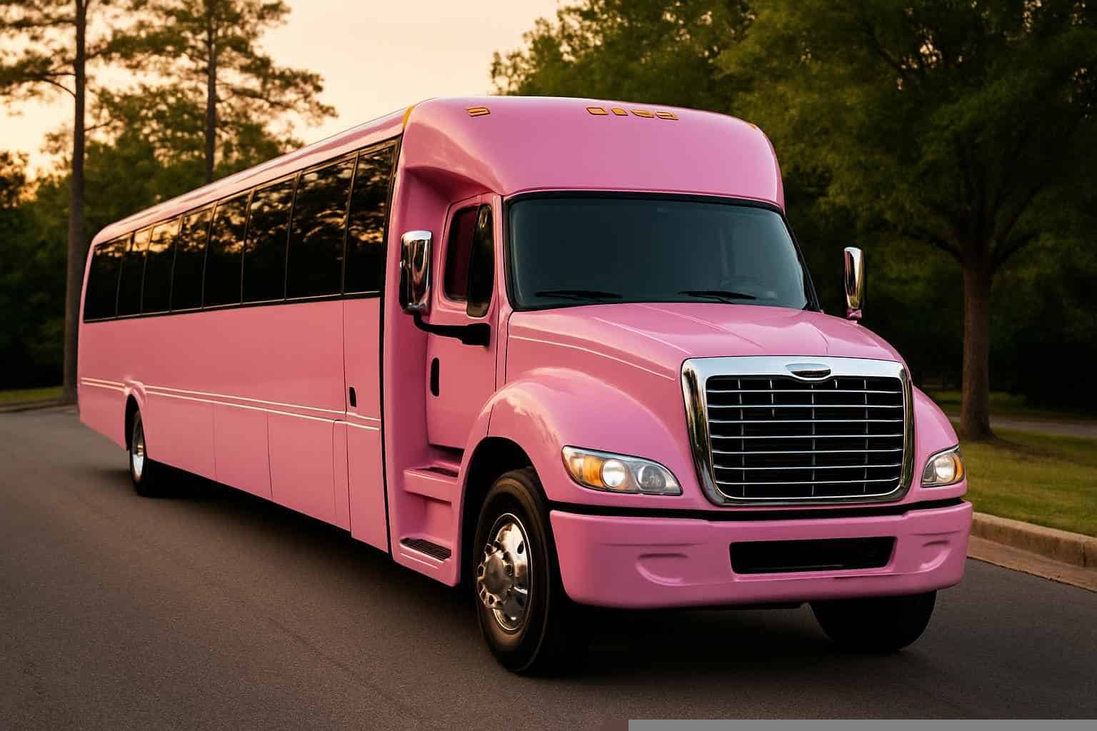 Luxury Pink Party Bus Rental In The Woodlands Texas