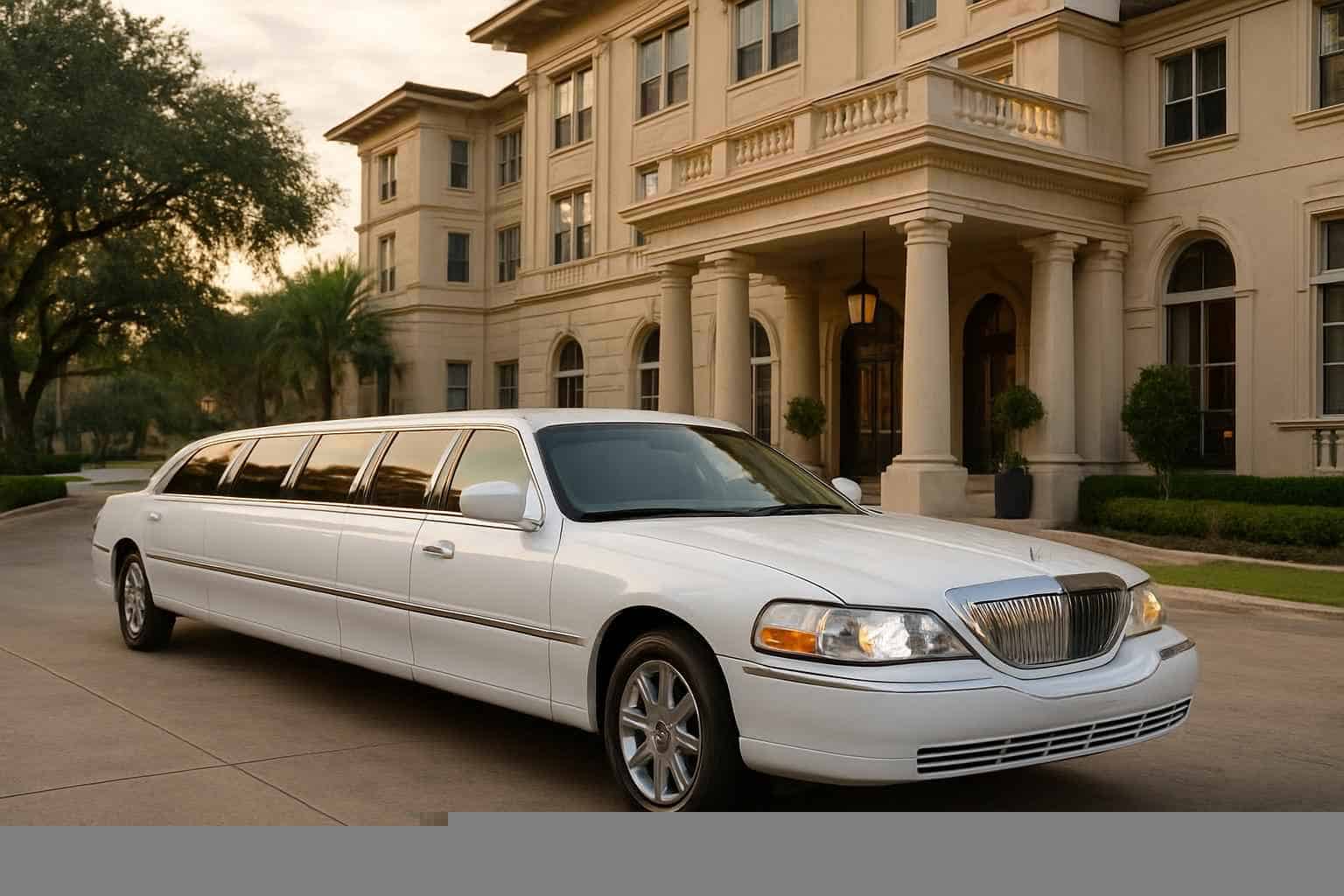 Luxury White Limo Rental in Pasadena Texas