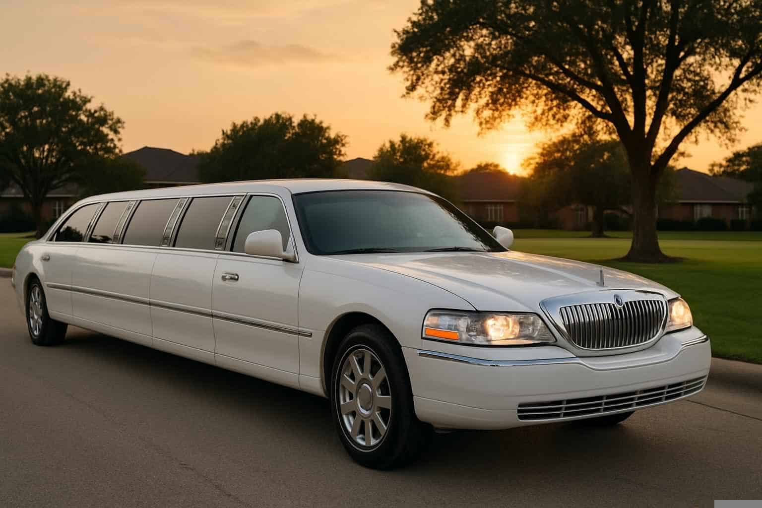 Luxury White Limo Rental in Pearland Texas