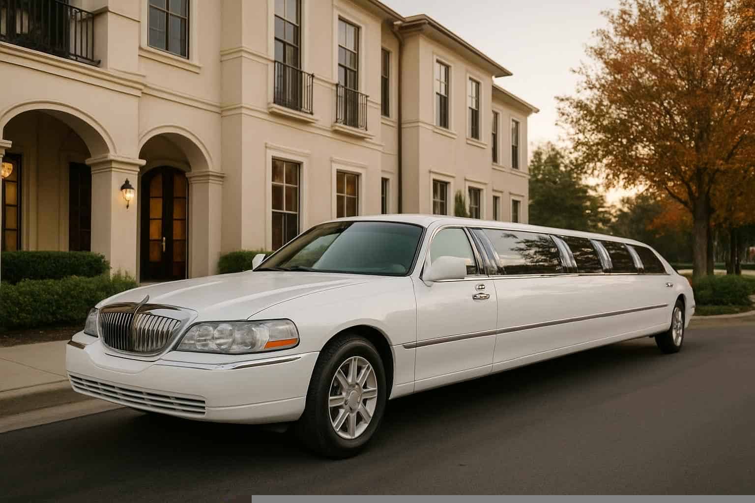 Luxury White Limo Rental in Sugar Land Texas