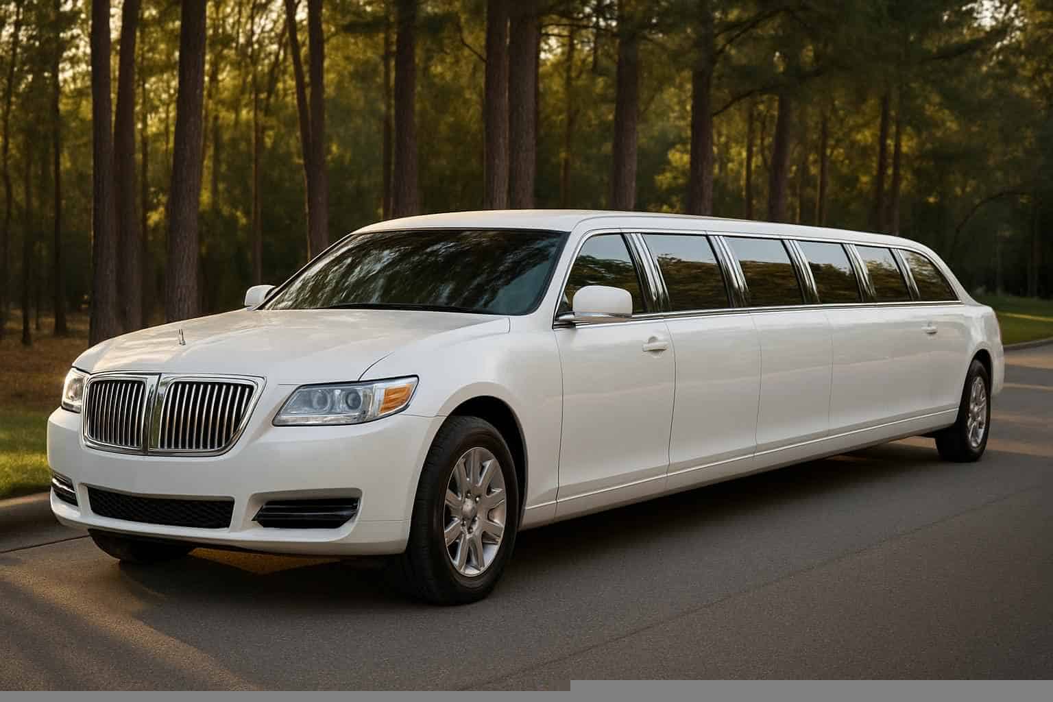 Luxury White Limo Rental In The Woodlands Texas