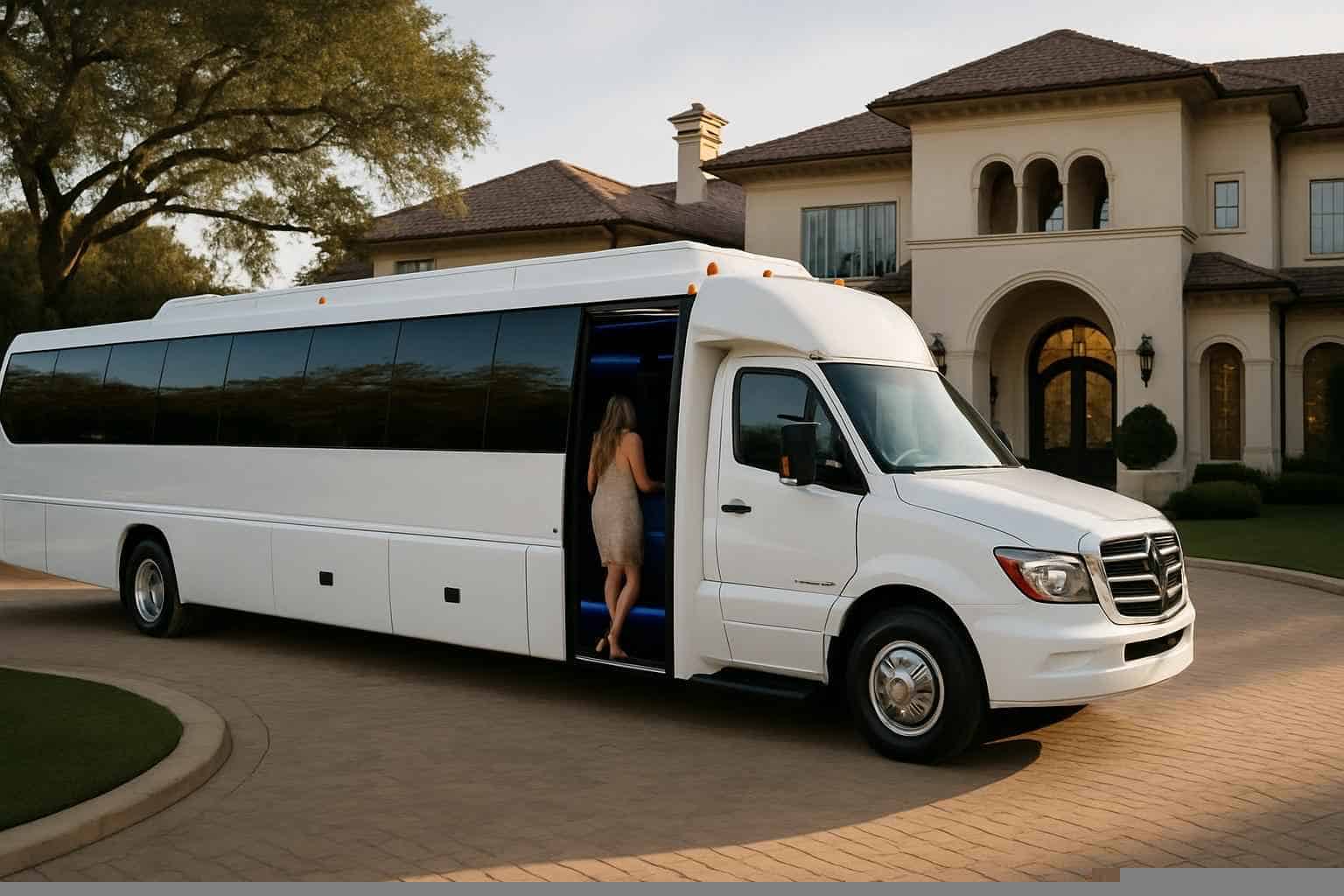 Pearland Texas White Party Bus Rental