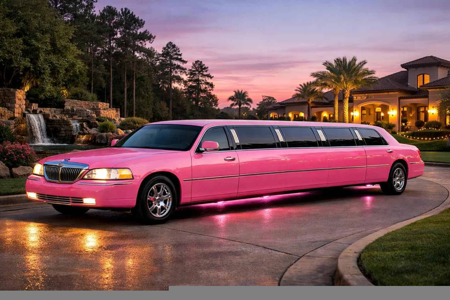 Pink Limo Rental Near Me Spring TX