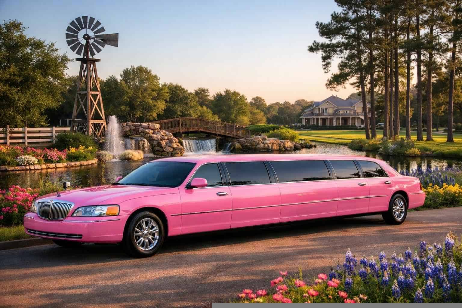 Pink Limousines in Spring Texas