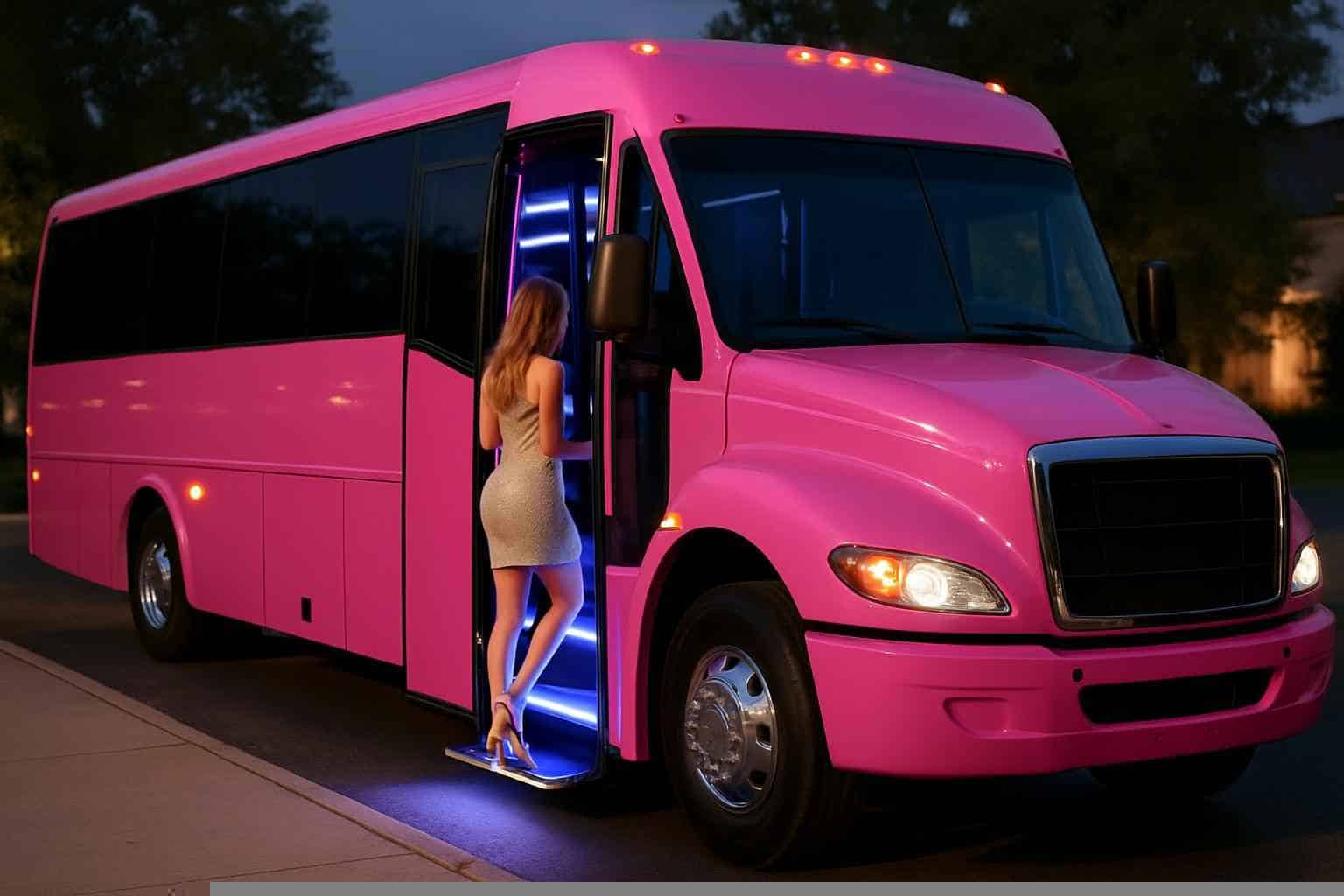Pink Party Bus Rental Conroe TX