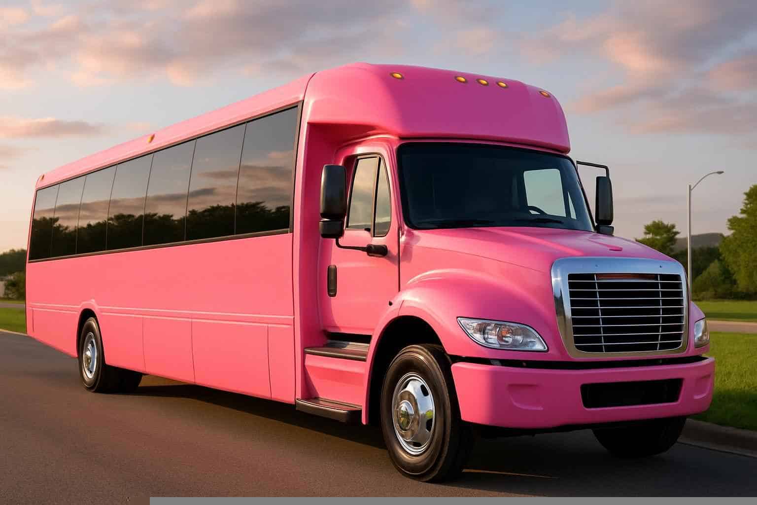 Pink Party Bus Rental in Conroe Texas
