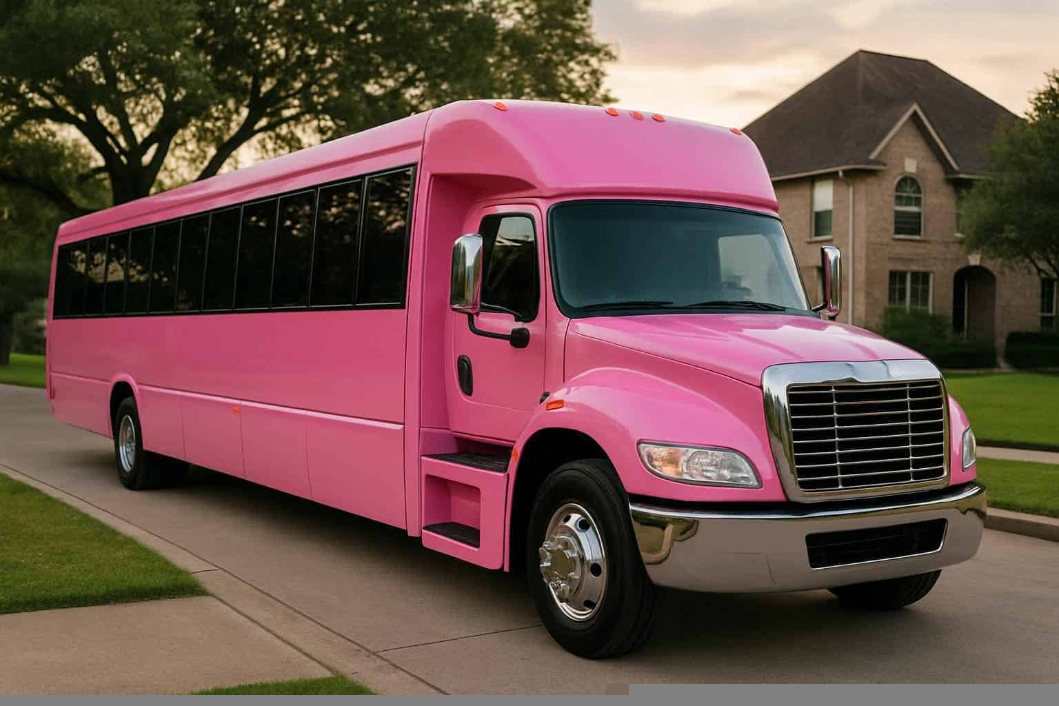 Pink Party Bus Rental in League City Texas