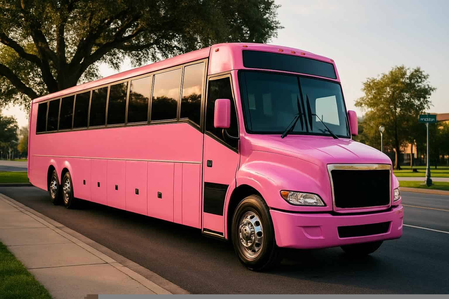 Pink Party Bus Rental in Pasadena Texas
