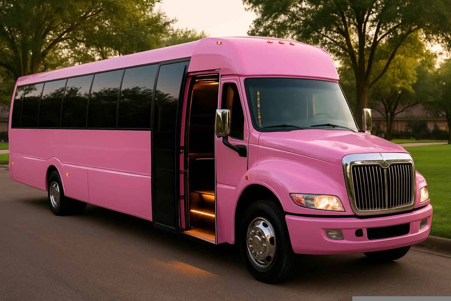 Pink Party Bus Rental in Pearland Texas