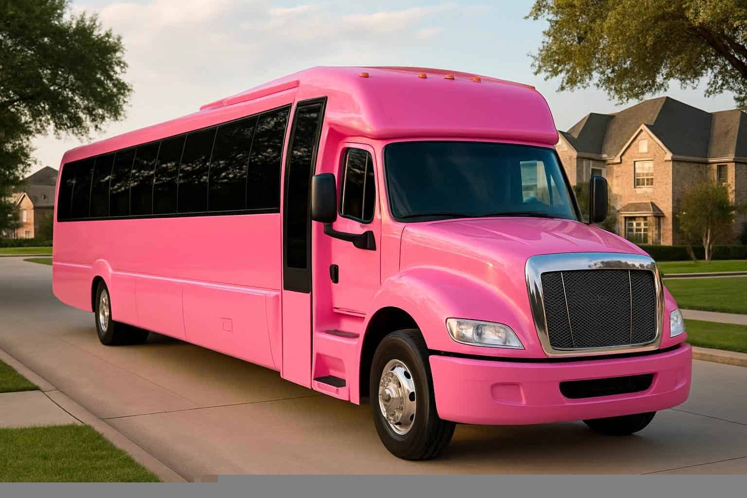 Pink Party Bus Rental in Sugar Land Texas