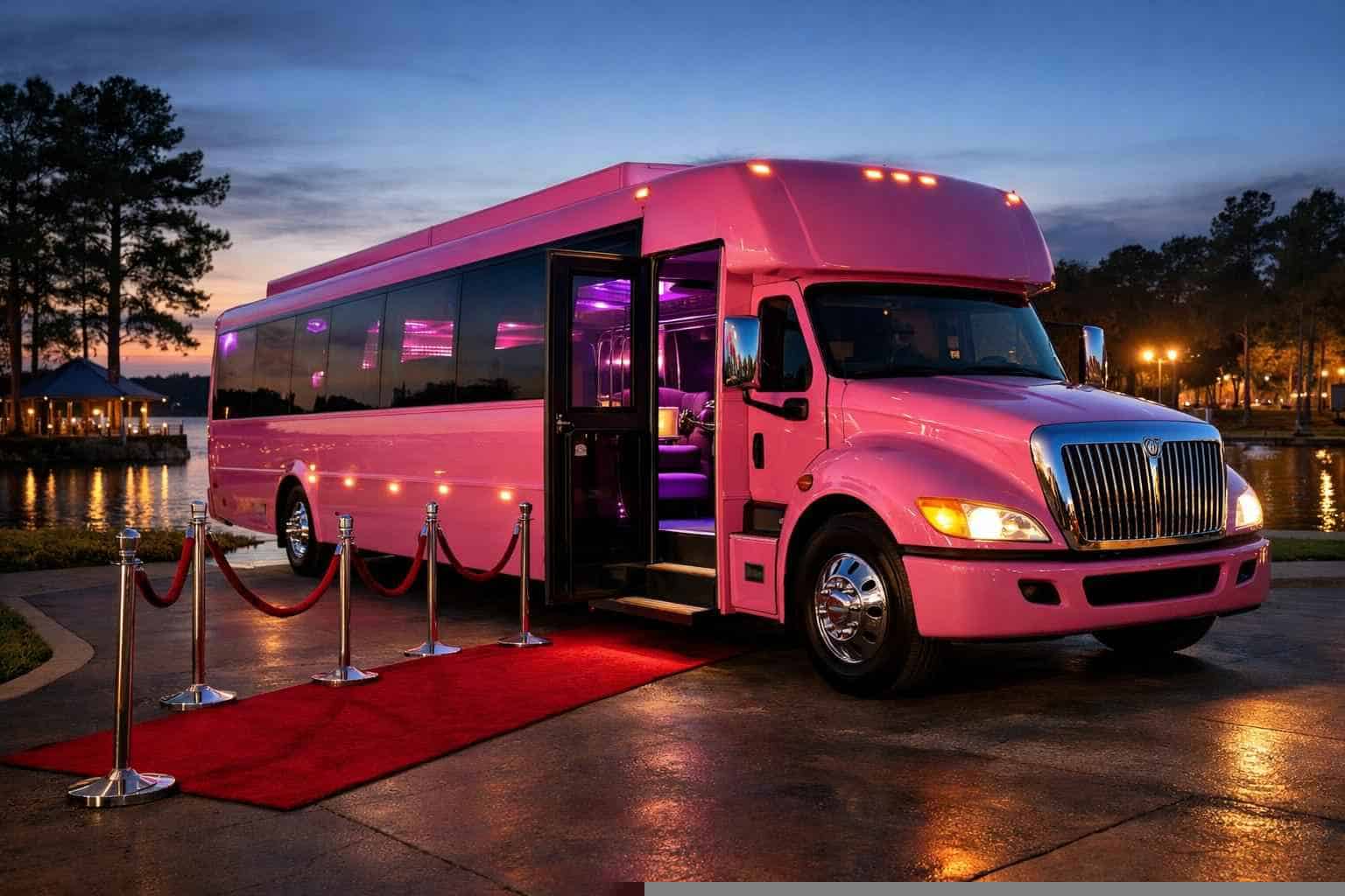 Pink Party Bus Rental Kingwood TX