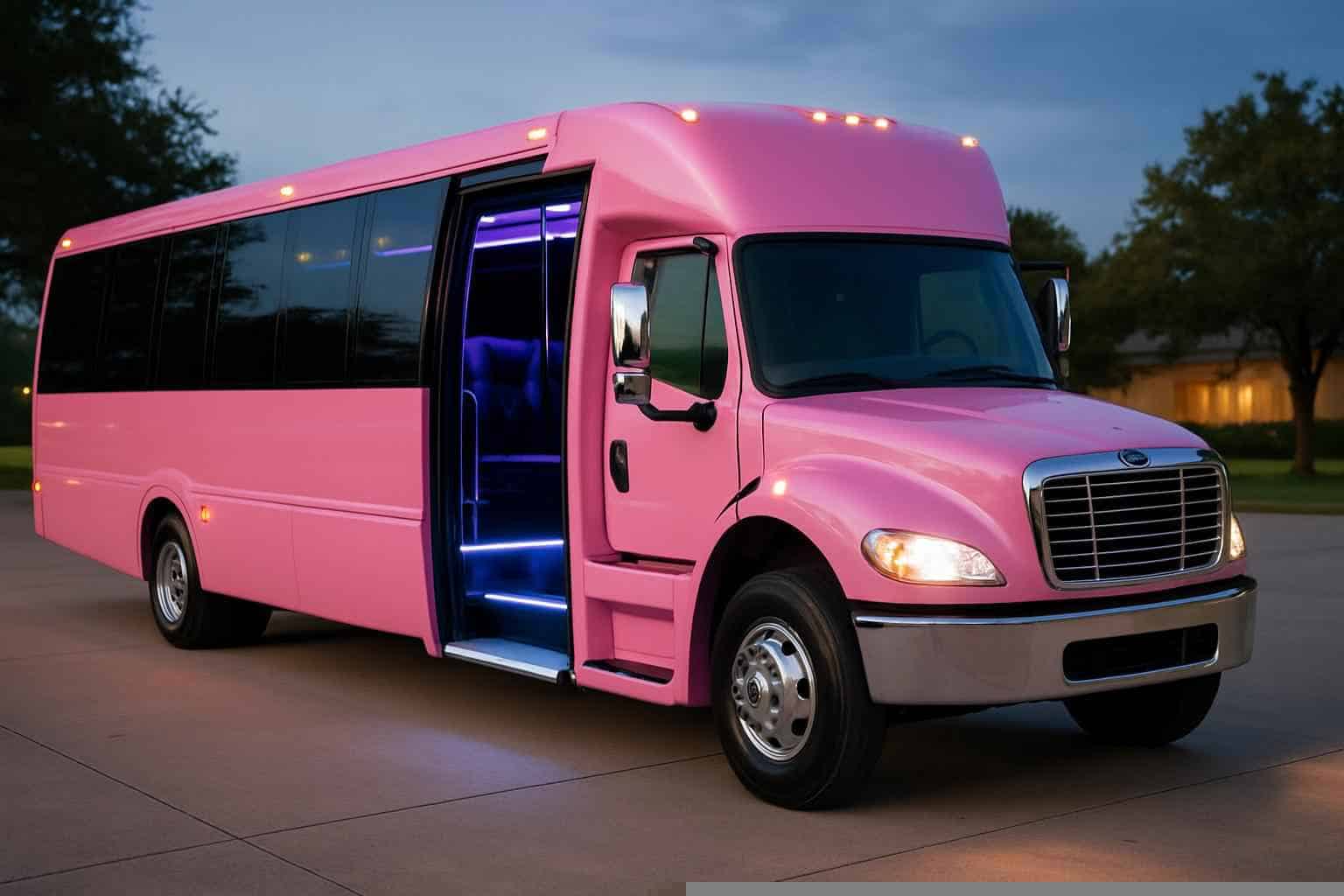 Pink Party Bus Rental Near Me Missouri City TX