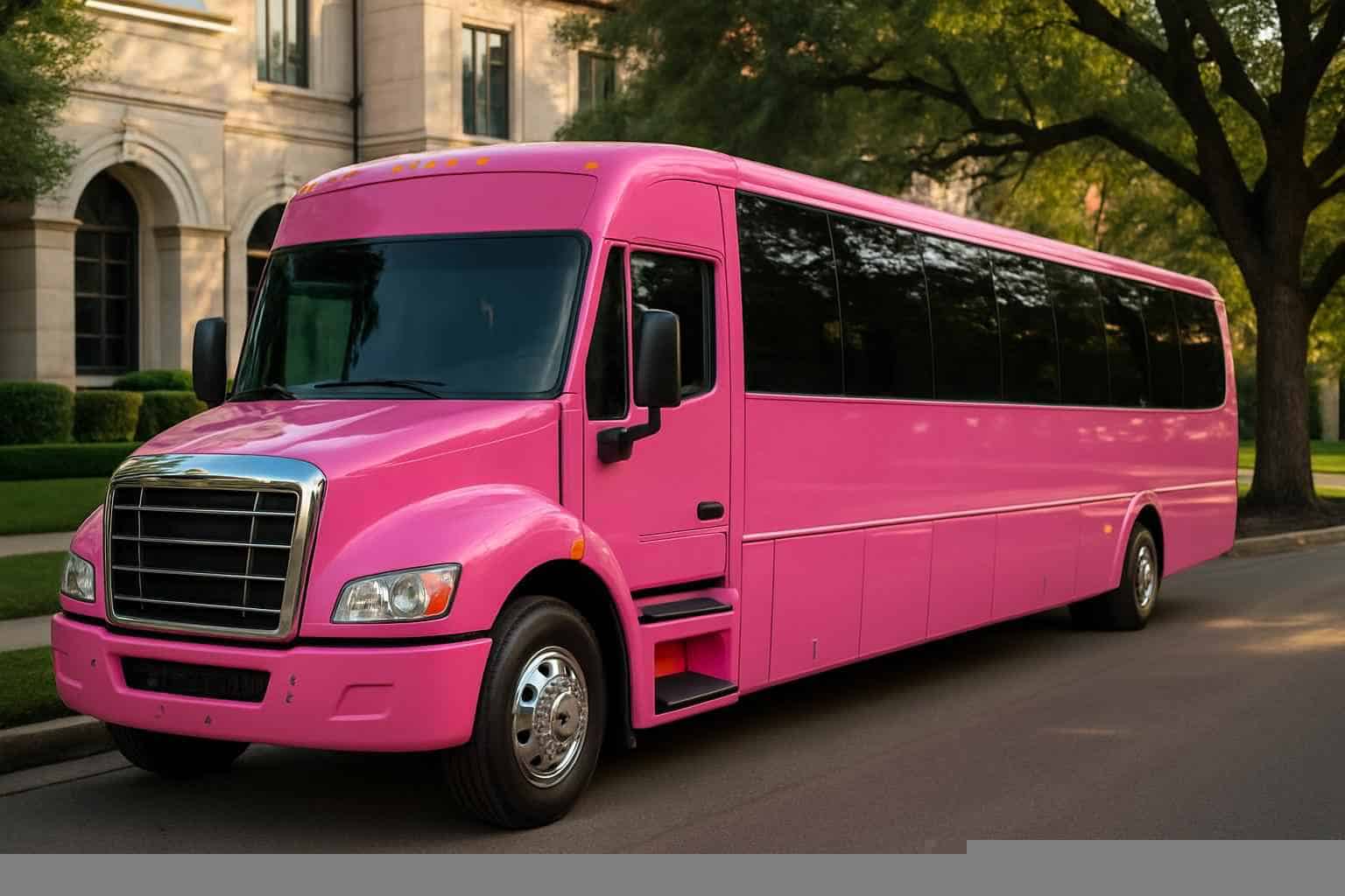 Pink Party Bus Rental Near Me The Woodlands TX