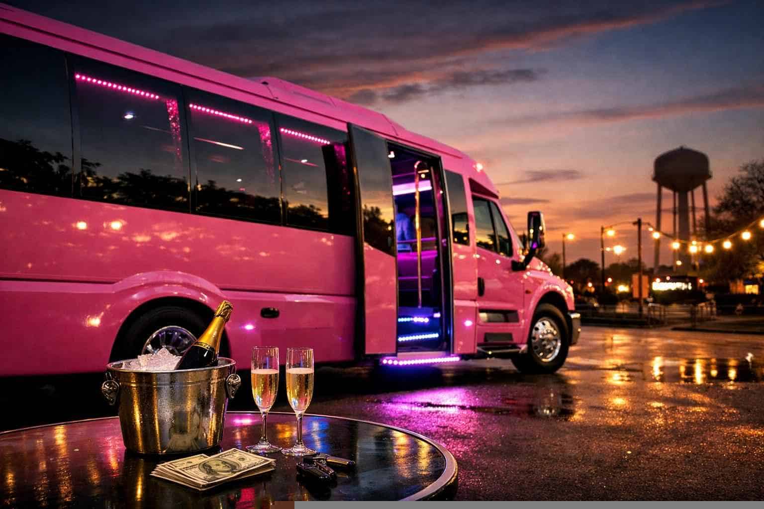 Pink Party Bus Rental Prices in Humble TX
